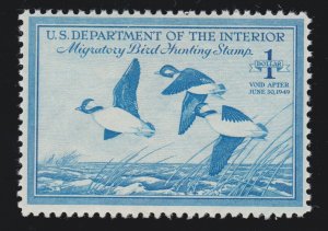 US RW15 $1 Duck Hunting Mint VF-XF OG NH SCV $60 (001)
