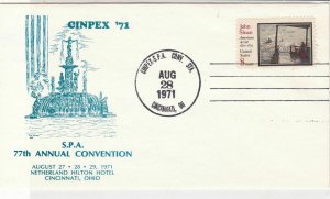 U. S. Cinpex S.P.A. 77th Annual Convention O. Illust. 1971 Stamp Cover Ref 37591