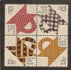 USA   Scott  1748a   Quilts   MNH  Block