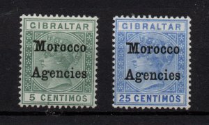 Morocco Agencies QV 5c & 25c #9B #12B LHM Broad Top to M WS36791