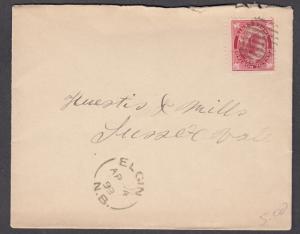 NEW BRUNSWICK SPLIT RING TOWN CANCEL COVER ELGIN