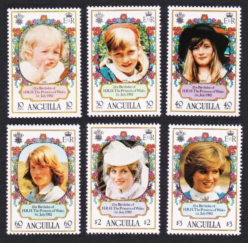 Anguilla 21st Birthday of Princess of Wales 6v SG#507-512 SC#485-490