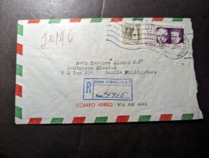 1964 Registered Mexico Airmail Cover Mexico City to Manila PI Philippines