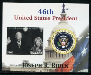 GUYANA 2021  JOE BIDEN 46th PRESIDENT OF THE US  IMPERF SOUVENIR SHEET  MINT NH