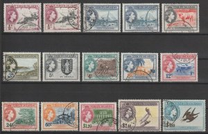 BRITISH VIRGIN ISLANDS 1956/62 SG 149/61 + 149a 150a USED CaT £83.75