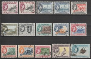 BRITISH VIRGIN ISLANDS 1956/62 SG 149/161 + 149a/150a USED