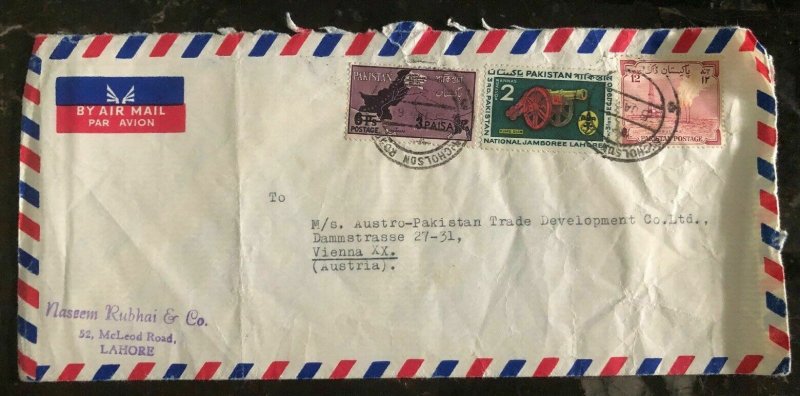 1960s Lahore Pakistan Commercial Airmail Cover To Vienna Austria