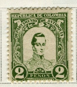 COLOMBIA; ANTIOQUIA 1899 early Bolivar issue Mint hinged 2P. value