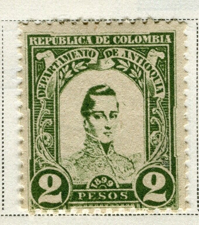 COLOMBIA; ANTIOQUIA 1899 early Bolivar issue Mint hinged 2P. value