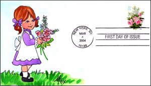 Scott 3836 37 Cents White Lilacs Mellisa Fox Hand Painted FDC 3 Of 4