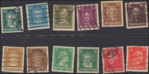 Germany #351-362, Complete Set(12), 1926-1927, Used