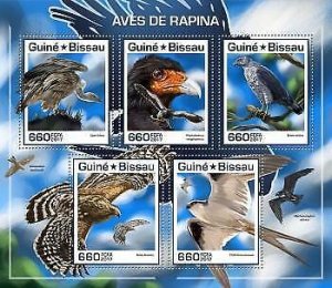 2017 Guinea-Bissau. Birds Of Prey. Y&T Code: 7119-7123. Michel Code: 9356-9360