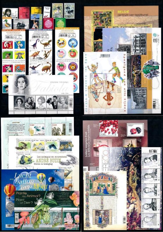 Belgium 2015 Complete Year Set incl.  11 souv. Sheets / 3 carnets MNH