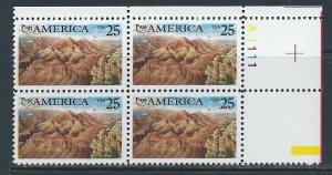 UNITED STATES SC# 2512 F-VF MNH 1990 PL#A1111 BK/4 UR