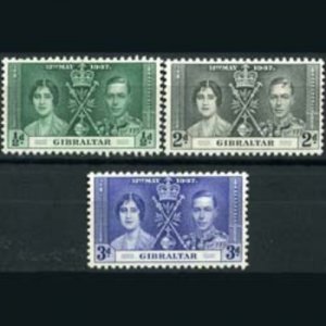 GIBRALTAR 1937 - Scott# 104-6 Coronation Set of 3 NH