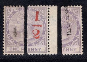 MOMEN: DOMINICA STAMPS SG # 10-12 1882-3 MINT OG H £330 LOT #68863*