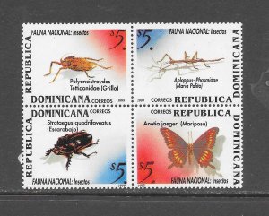 DOMINICAN REPUBLIC #1317 INSECTS (BLOCK) MNH