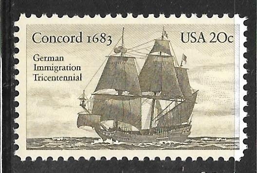 USA 2040: 20c Concord, single, MNH, VF