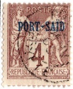 1902 France Offices in Egypt Port Said Scott #- 4 4 Centimes Used