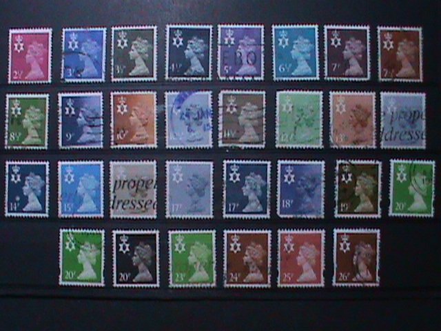 NORTHERN ​IRELAND-1971-NIMH1//46 30 DIFFERENT ELIZABETH II RARE USED EST. $42