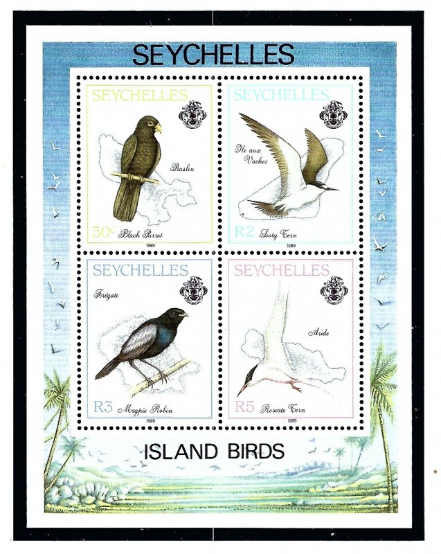 Seychelles 688a MNH 1989 Birds S/S