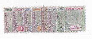 Leeward Islands Sc #1-8   1/2p to 1sh  set of 8 OG VF