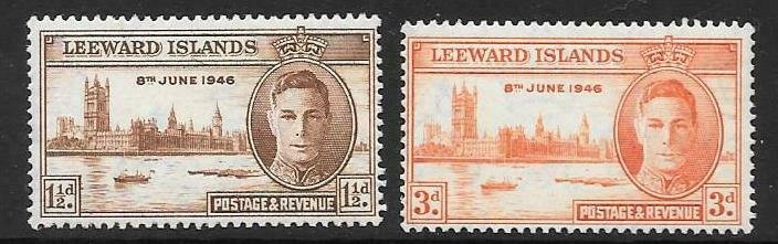 LEEWARD ISLANDS SG115/6 1945 VICTORY MNH