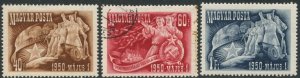 HUNGARY Sc#891-893 1950 Labor Day Complete Set Mixed Mint & Used