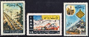 Iran SC#1074-76  Completion of the Tehran-Mashhad Railway Line (1957) MNH*