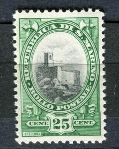 SAN MARINO; 1929 early La Rocco issue Mint hinged 25c. value