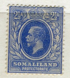 SOMALILAND; 1920s early GV issue Mint hinged 2.5a. value