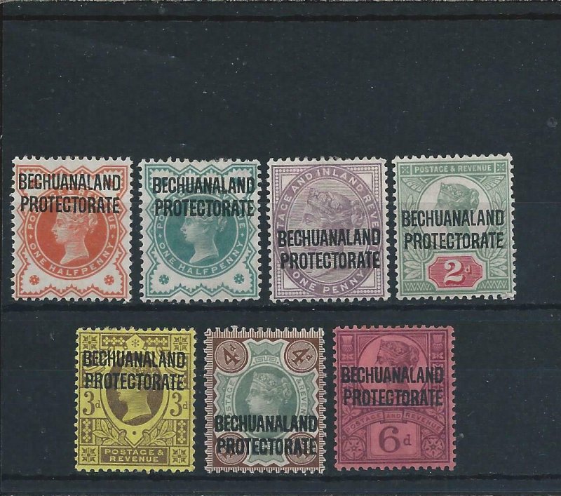 BECHUANALAND 1897-1902 SET OF SEVEN MM SG 59/65 CAT £75