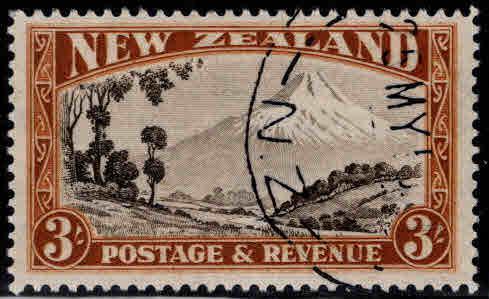 New Zealand Scott 198 Used 3sh key stamp to set CV $55