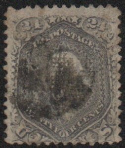 USA #99 F-VF, cork cancel, crease, neat stamp! Retail $1500