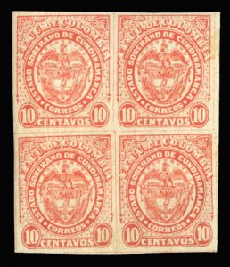 Colombia, Colombian States - Cundinamarca #18 Cat$40+ (as hinged singles), 18...