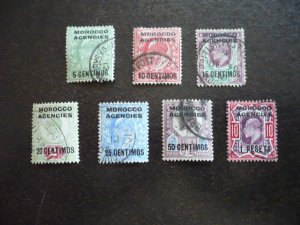 Stamps-British Offices in Morocco-Scott#34-38,41-42-Used Part Set of 7 Stamps