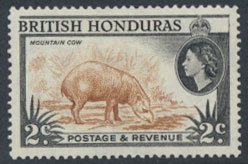 British Honduras SG 180a SC # 145 MLH  perf 14  Mountain Cow  see scan