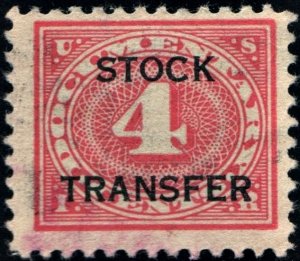 RD3 4¢ Stock Transfer Stamp (1918) Used