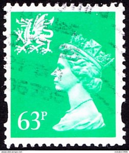 GREAT BRITAIN Wales 1996/7 QEII 63p Emerald-Green Machin SGW78 or 82 FU