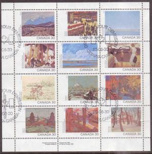 Canada    #966a  Used Pane of 12 (1982)  c.v. $9.50  