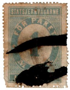 (I.B) Finland Railways : Parcel Stamp 1M (State Railway)