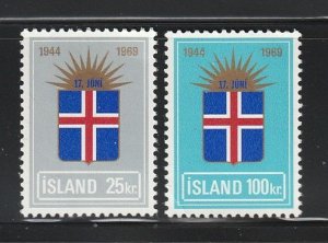 Iceland 408-409 Set MNH Flags