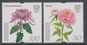 Kyrgyzstan Express Post 57-58 Flowers MNH VF