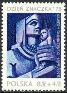 Poland 1975 Sc B131 Dunikowski Child Monument Art Stamp MH