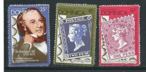 Dominica #608-610 Sir Rowland Hill (MNH) CV $1.75