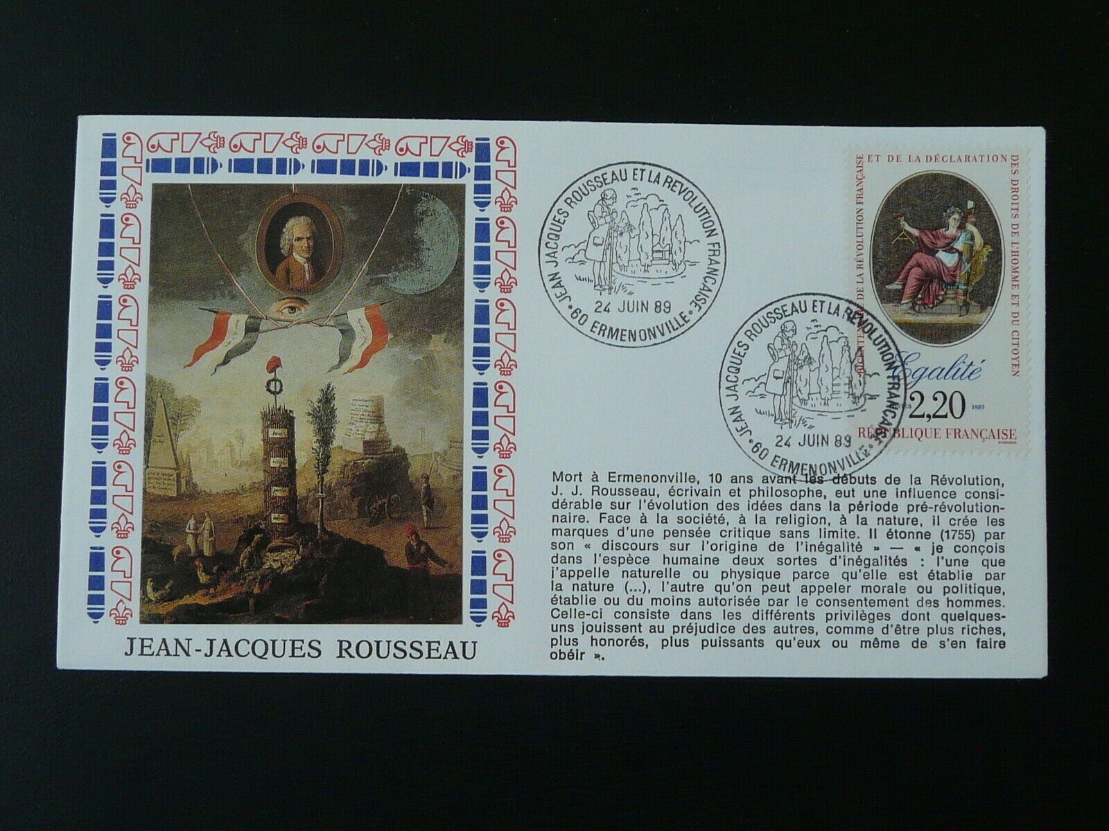 French Revolution Jean Jacques Rousseau masonic symbol commemorative