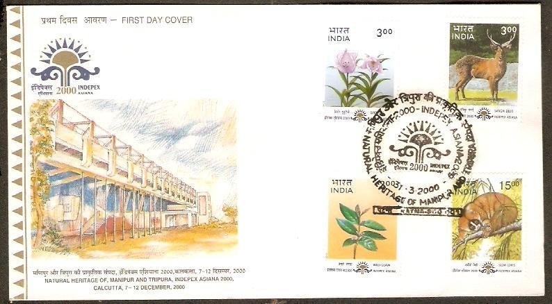 India 2000 Fauna & Flora  Snow Loris Antelope Sc 1811-14 FDC