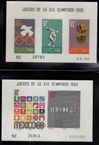 MEXICO Scott C342a, C344a  MNH** Imperforate 1968 Olympic games set CV $40