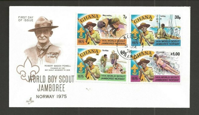 1975 Ghana 14th World Boy Scout Jamboree FDC Artcraft