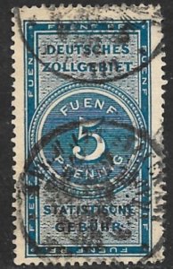 GERMANY 1880-87 5pf Statistical Fees Revenue Erler No.AF1 VFU